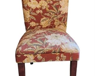 Floral Upholstery Slipper Chair