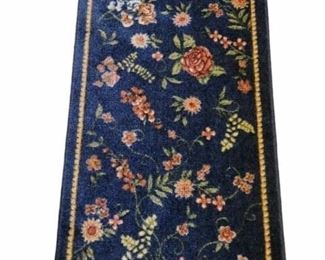Navy Floral Rug Runner
