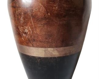 Brown and Black Metal Vase