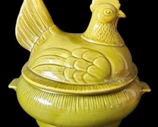 Lime Green Ceramic Chicken Dish