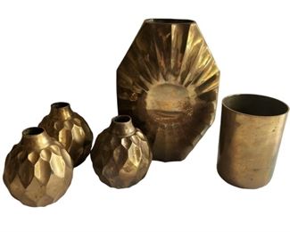 Textured Brass Vases
