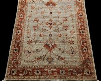 Orange and Tan Oriental Rug