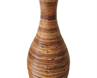 Large Rattan Floor Vase