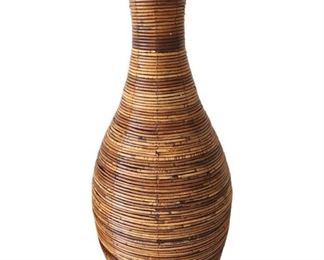 Large Rattan Floor Vase