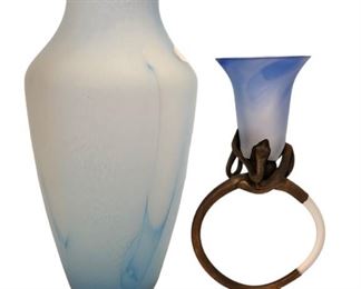 Light Blue and Teal Glass Vases