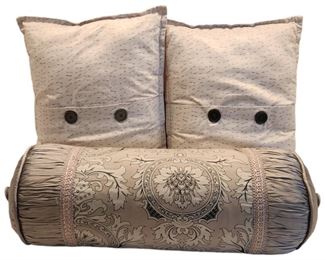 Gray and Blue Decorative Pillows