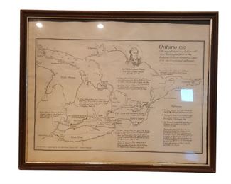 Framed Ontario Reproduction Map
