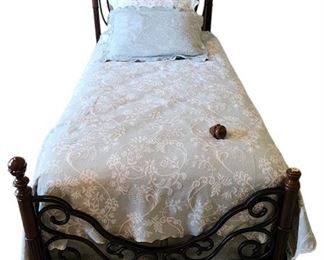 Wood and Metal Twin Bed