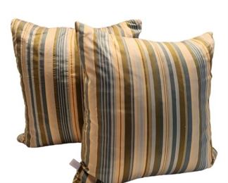 Stripped Silk Decorative Pillows