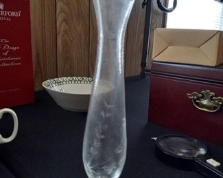 Etched Bud Vase