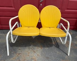 Yellow Patio Glider Bench
