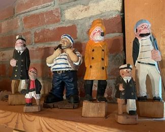 Selection of Hand-Carved and Painted Sea Sailors! Ahoy!!