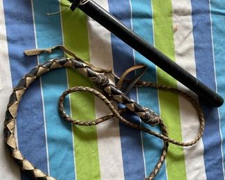 Police Billie Club and Leather Bull-Whip! 