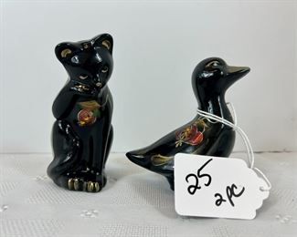 Lot 25 Fenton Pomegranate Black goose and cat/ choice 

