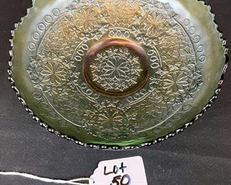Leaf chains ICS bowl in green by fenton
