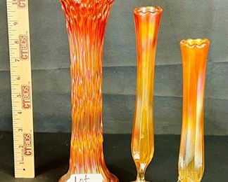 April showers vase in marigold by fenton Two right Beauty bud vases by dugan
