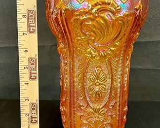 Flower scolls contemporary vase by imperial in marigold
