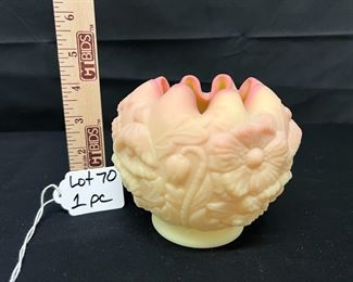 Fenton&nbsp;Burmese&nbsp;Rose Bowl, poppy pattern&nbsp;
