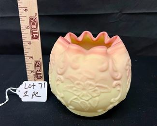 Fenton Burmese Rose Bowl, Rose Pattern

