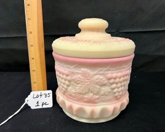 Fenton Burmese Grape & Cable Tobacco jar&nbsp;
