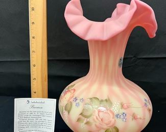 Handpainted Diamond Optic Burmese Vase&nbsp;
