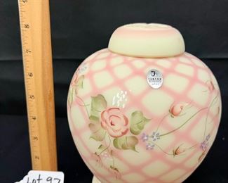 Hand-painted Burmese Diamond Optic Ginger Jar
