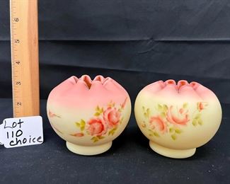 2 Fenton Burmese Handpainted Rose Bowls / choice 
