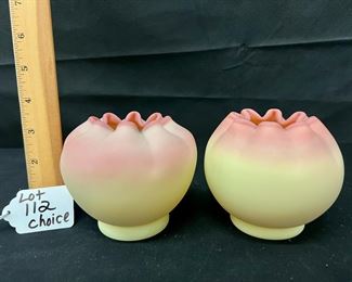 2 Fenton Tight Crimped Rose Bowls/ choice 
