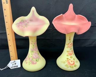 2 large Hand painted Burmese Jack in the Pulpit Vases/ choice 
