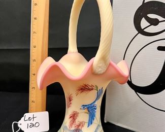 FENTON - TJ MENDENHALL (HP) BURMESE BASKET - FAMILY SIGNED
