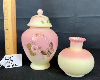 Hand painted Burmese Ginger Jar and vase / choice 
