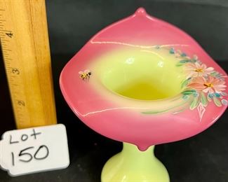 Vintage Glossy Pink to Yellow Hand painted Small Jack in the Pulpit RARE 
