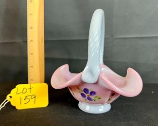 Glossy Blue Burmese Hand painted basket 
