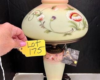 2005 Fenton Hand painted Limited Edition 100th Anniversary Lamp 
