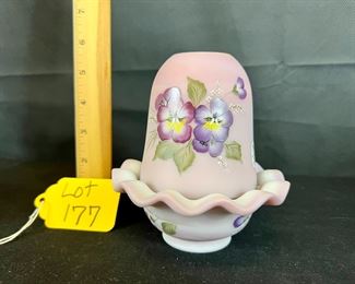 Blue Burmese Pansies Fairy Lamp
