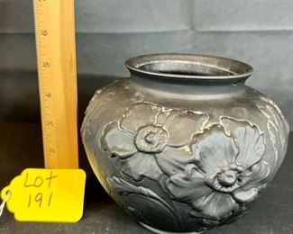 Black Amethyst Satin Poppy Flower Vase, Matte Finish/ early 1930's 
