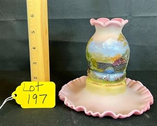 Blue Burmese hand-painted one&nbsp;piece fairy lamp 
