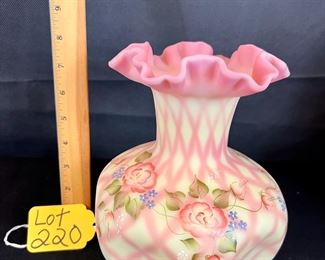 Burmese Handpainted Diamond Optic Vase&nbsp;
