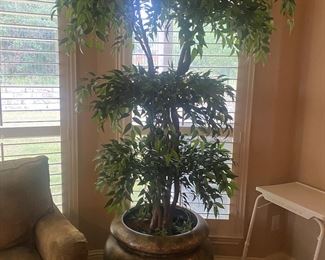 Great faux tree in pot