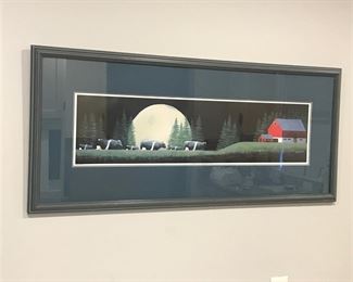 Moonlit Meadows 2blue Frame  Tony Diodati Print