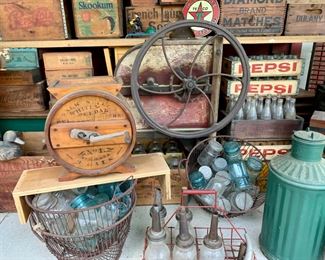 Primitive White Cedar Churn 