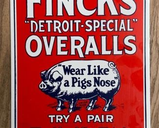 Finck’s Overalls Advertising Sign