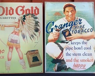 Old Gold Cigarettes and Granger Tobacco advertising sign