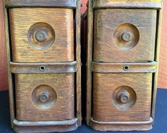 Oak sewing machine cabinet drawers