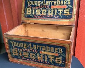 Young and Larrabee’s Biscuits advertising crate box