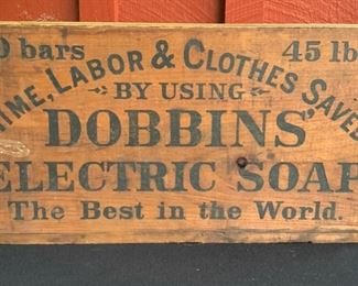 Dobbins Electric Soap advertising box crate