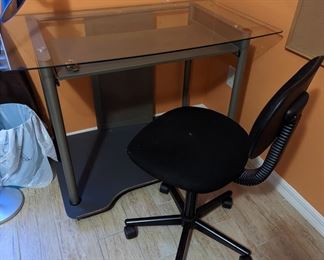 Glass top desk