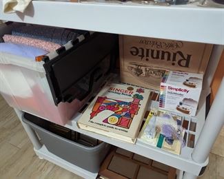 Fabric pieces and sewing supplies