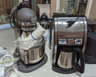 KitchenAid Professional stand mixer, Cuisinart coffee maker with built-in grinder