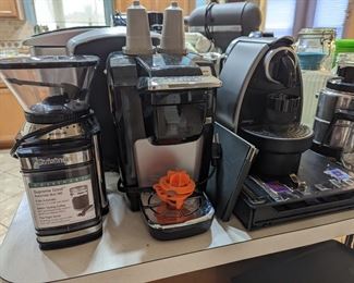 Cuisinart coffee grinder, Keurig, Nespresso machine